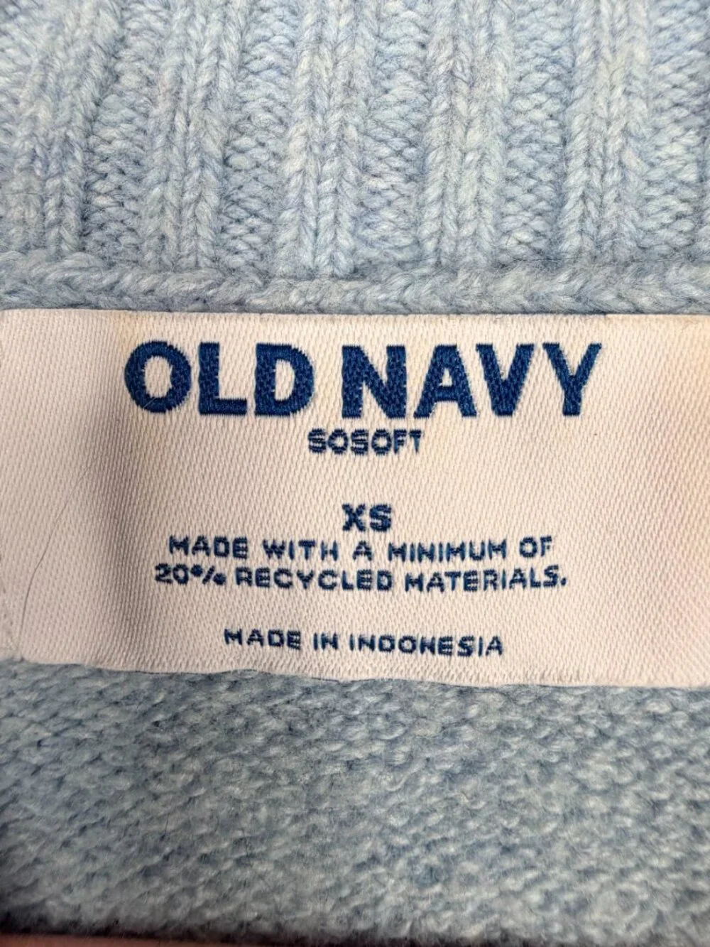 Old Navy SoSoft Loose Crew-Neck Graphic Sweater Bluepeace XS #A3249